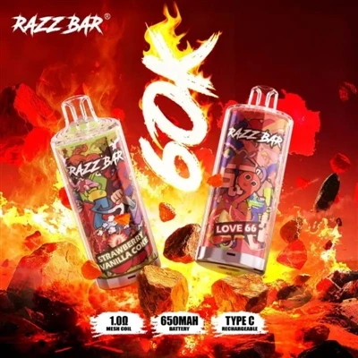 Razz Bar 60000 Μίας χρήσης E-τσιγάρο|60.000 ρουφηξιές, η καλύτερη επιλογή για...