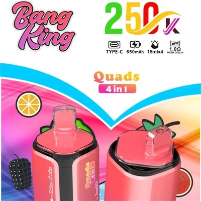 BANG KING Quads 250000 4IN1: Μια Υψηλής-Ποιότητας Επανάσταση στο Αποσπώμενο Vape