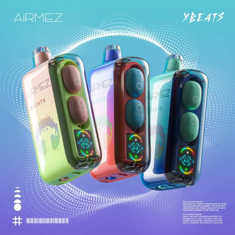 New-Arrival-EU-Warehouse-Vaper-Airmez-Xbeats-40000-Puffs-Hi-Fi-Earbuds-Bluetooth-Earphones-Digital-Smart-Vaping-Matrix-25000-Puffs-Original-Hottest-VapeAiRMEZ Xbeats 40K New-Arrival-EU-Warehouse-Vaper-Airmez-Xbeats-40000-Puffs-Hi-Fi-Earbuds-Bluetooth-Earphones-Digital-Smart-Vaping-Matrix-25000-Puffs-Original-Hottest-VapeAiRMEZ Xbeats 40K